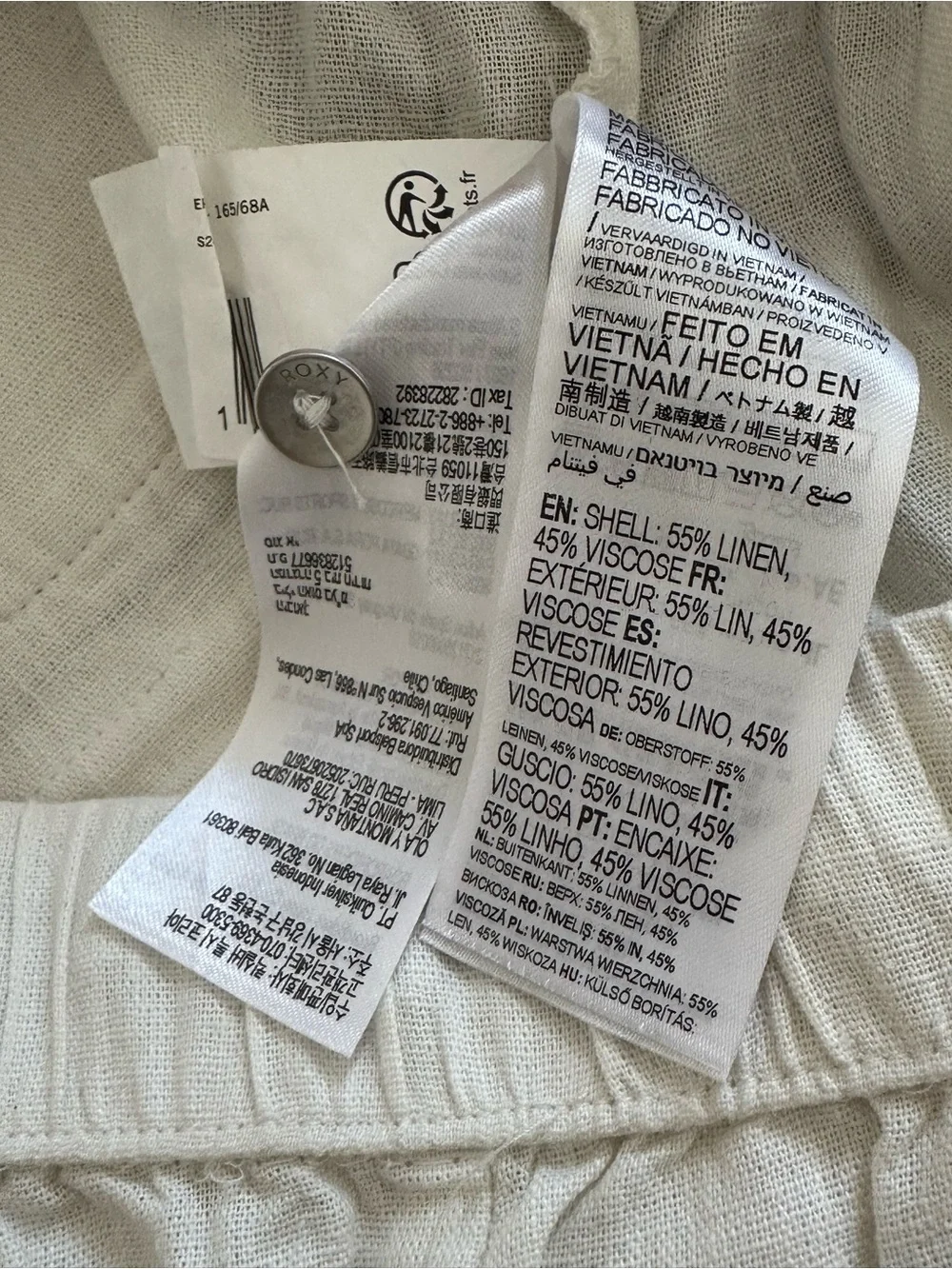Women’s Roxy White/Off-White Drawstring Pants - Picture 5 of 5